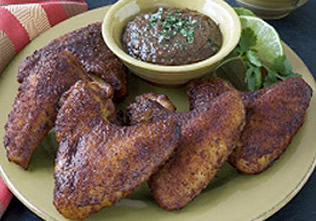 Spicy Chicken Wings with Raisin Mole Sauce