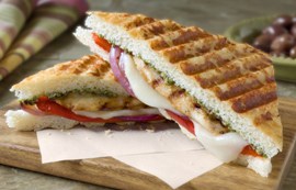 Grilled Vegetables and Pesto Chicken Panini