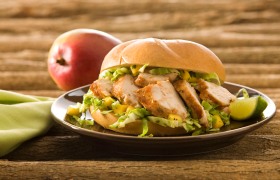 Jamaican Turkey BBQ Sandwich with Island Slaw