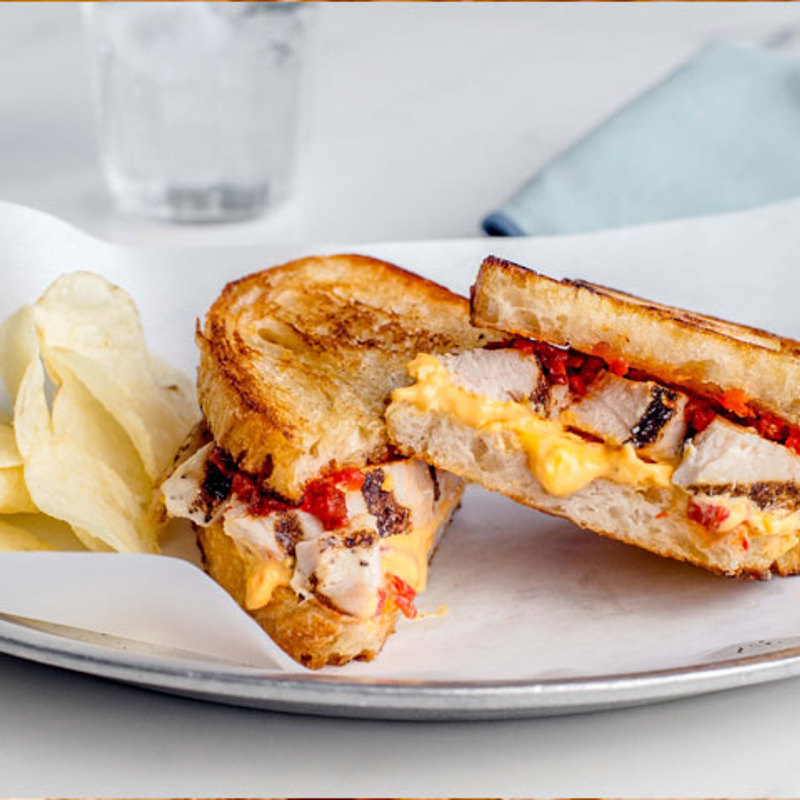 Grilled Chicken & Pimento Pesto Panino