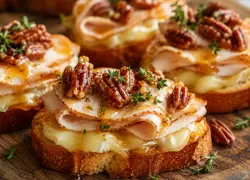 Turkey & Brie Crostini with Hot Honey