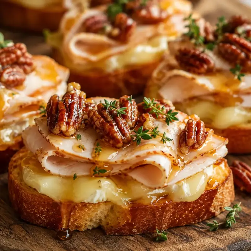 Turkey & Brie Crostini with Hot Honey