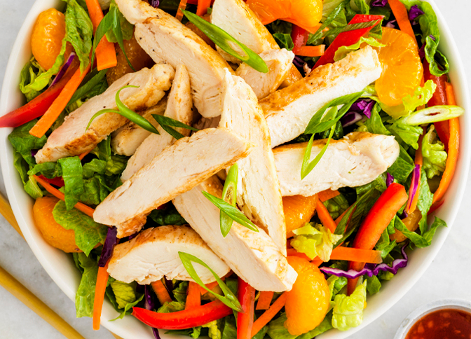 Chicken Strips Asian Salad