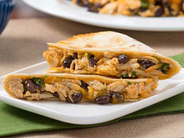 Creamy Buffalo Chicken And Black Bean Quesadillas