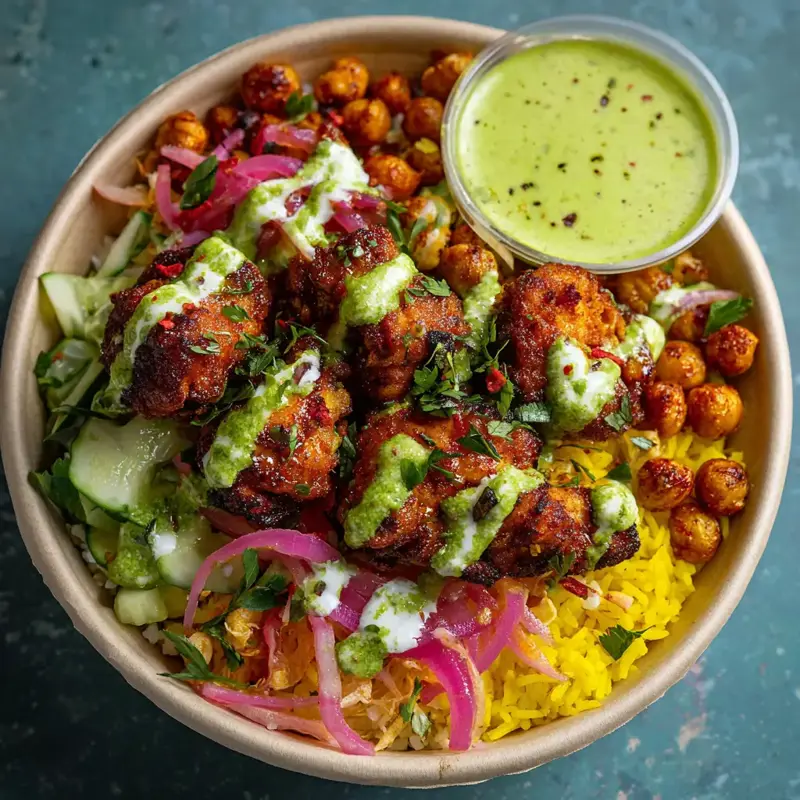 Zhug-Spiced Crispy Chicken Bowl