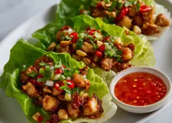 Chili Crisp Chicken Lettuce Wraps