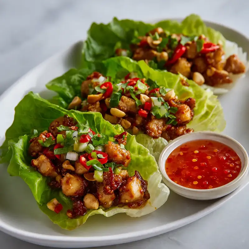 Chili Crisp Chicken Lettuce Wraps