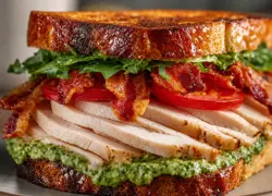Turkey Club with Pesto Aioli