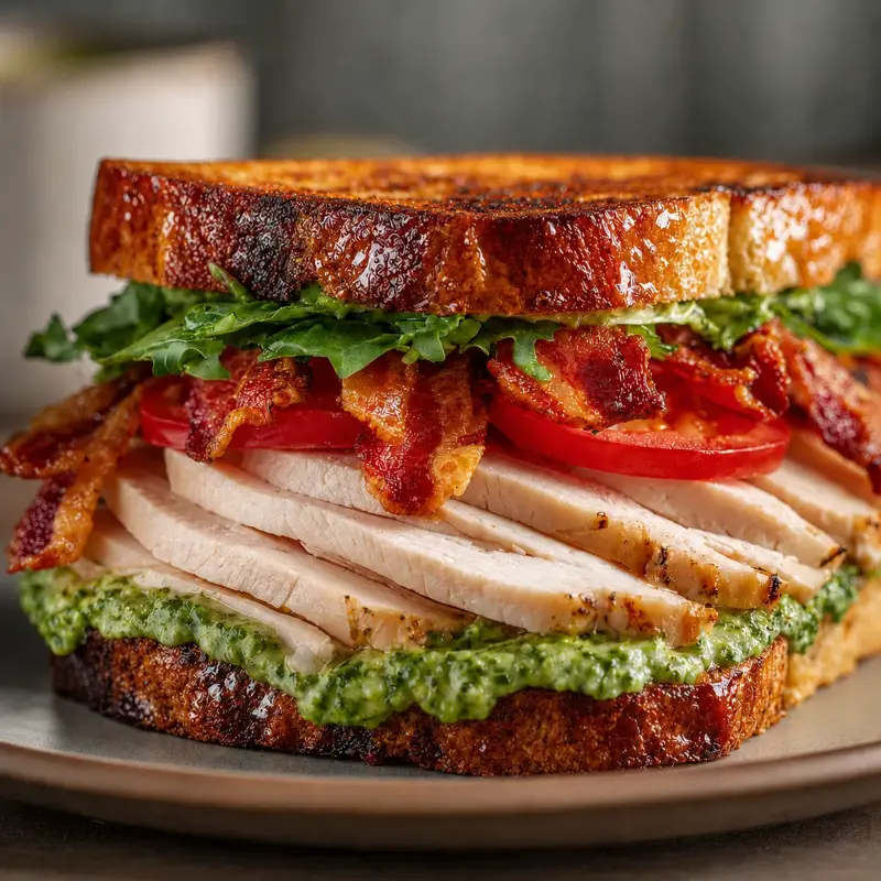 Turkey Club with Pesto Aioli