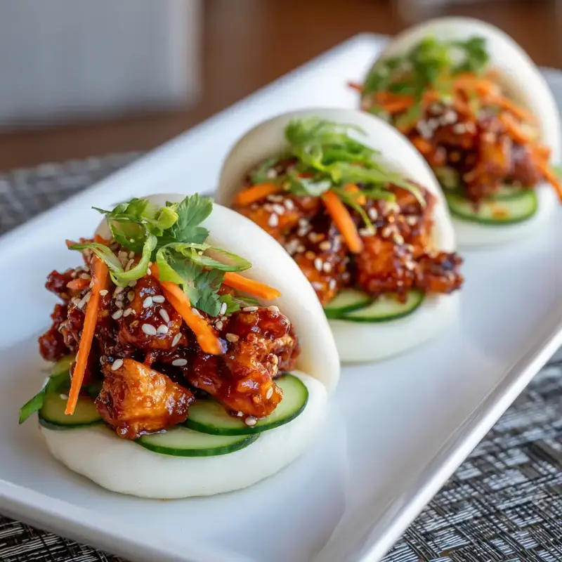 Gochujang-Honey-Glazed Chicken Bao Buns