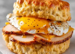 Hot Honey Turkey & Biscuit Sandwich